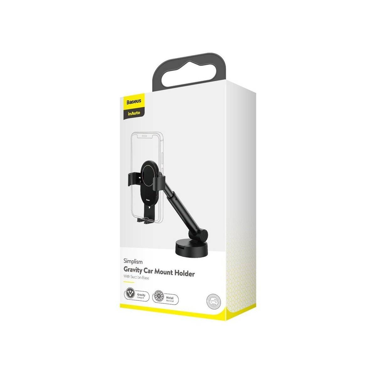 Baseus Auto Halter Armaturenbrett Windschutzscheibe Halterung Gravity Automatischer schwarz (SUYL-JY01)