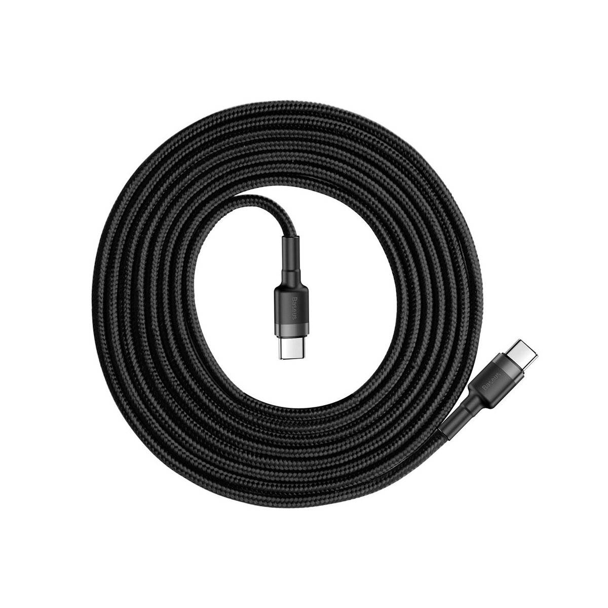 Baseus Cafule Kabel strapazierfähiges Nylonkabel USB-C PD / USB-C PD PD2.0 60W 20V 3A QC3.0 2M schwarz-grau (CATKLF-HG1)