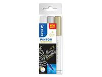 PILOT PEN - Pilot Pintor, 3 Stück(e), Gold, Silber, Weiß, Feine Spitze, Gemischte Farben, Rund, 2,3 mm