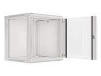 Lanberg WF01-6612-10S, Wandmontiertes Regal, 12U, 60 kg, Sperrschloss, Ablageschienen, 23 kg