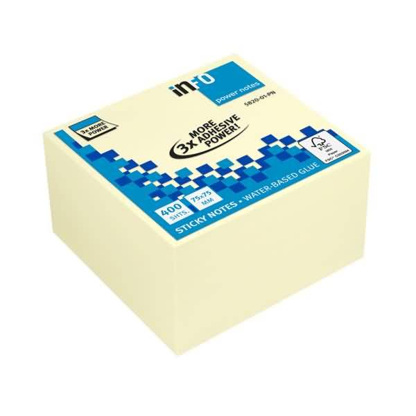 Info Haftnotizblock 5820-01-PN 75x75mm 400 Blatt gelb