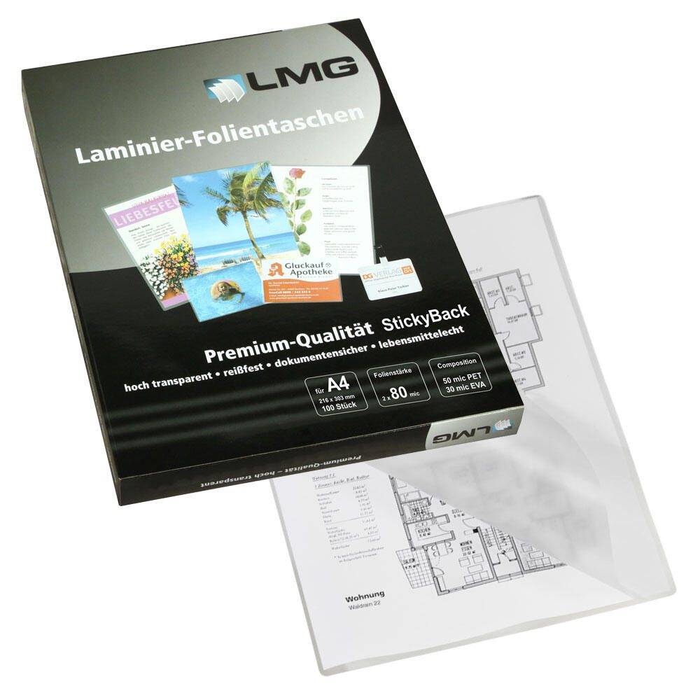 LMG Signaltechnologie 100 LMG Laminierfolien glänzend für A4