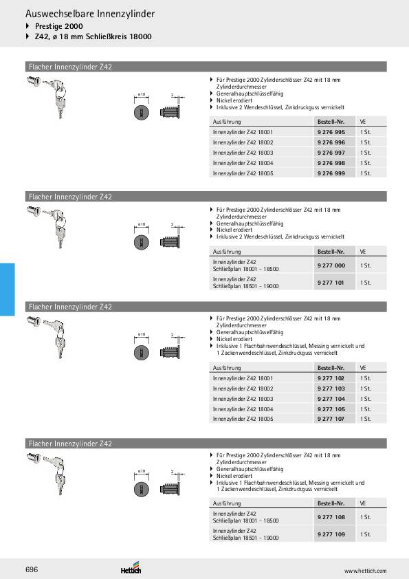 Adapter z. verlängern v. Zylinderschlösser Prestige 2000, Länge 22 mm