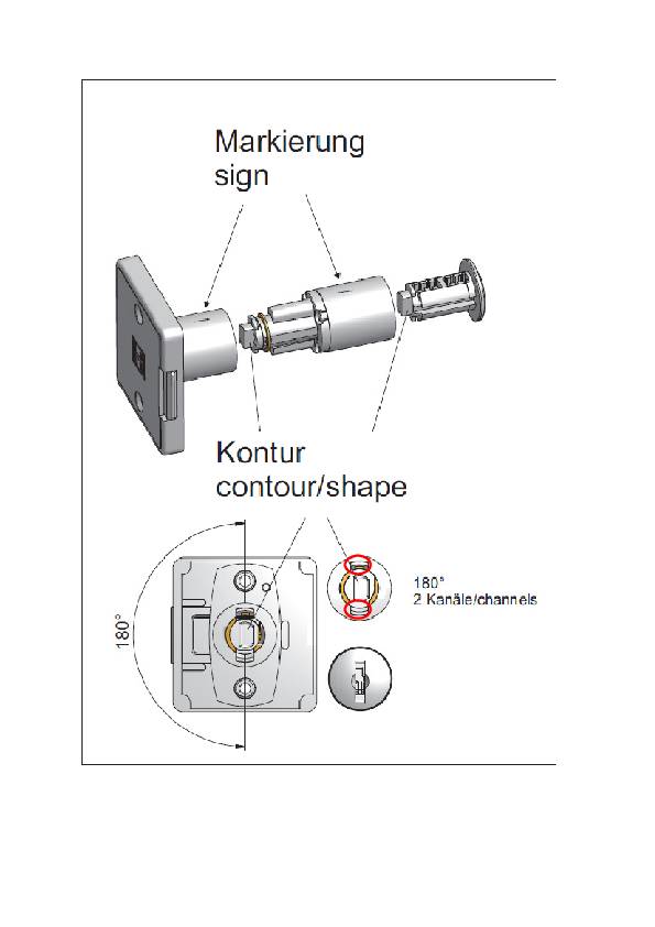 Adapter z. verlängern v. Zylinderschlösser Prestige 2000, Länge 22 mm