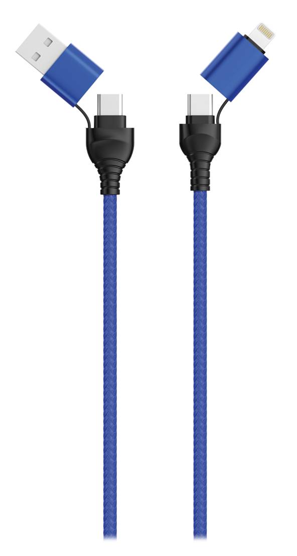 2GO USB Type C Lade-/Datenkabel A Lighn. 120cm blau - Kabel - Digital/Daten - 1,