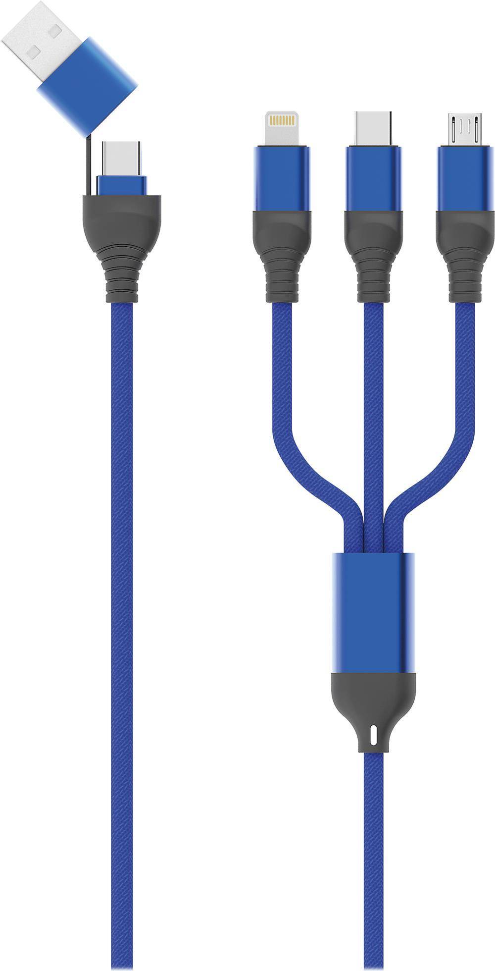 2GO 797360 USB Kabel 1,2 m USB A/USB C USB C/Micro-USB B/Lightning Schwarz