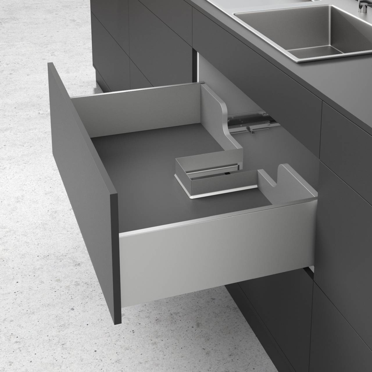 Metallumrandung für Siphonausschnitt - eckig, weiß