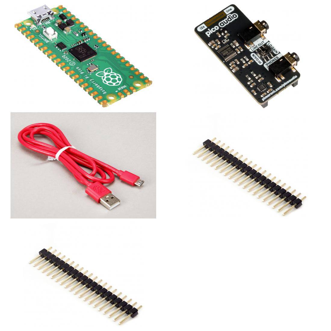 Raspberry Pi Pico Audio Kit mit Line-Out/Kopfhörer Verstärker