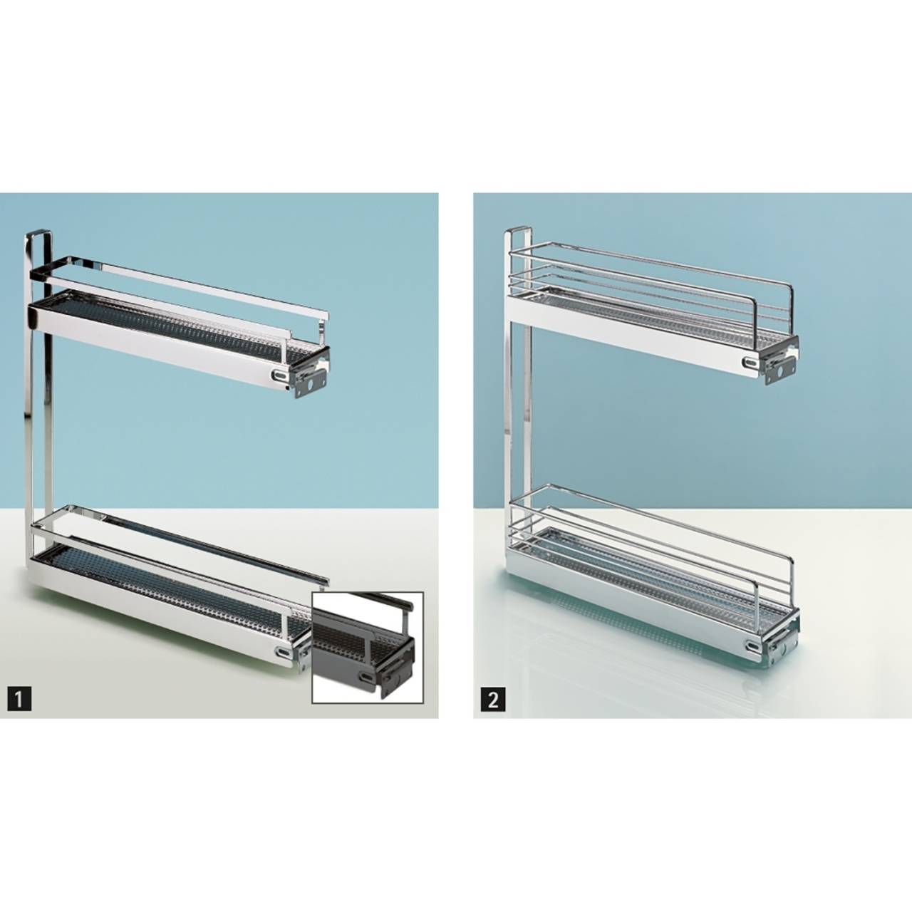 Frontauszug Classic silber für Actro 150 mm Schrankbreite