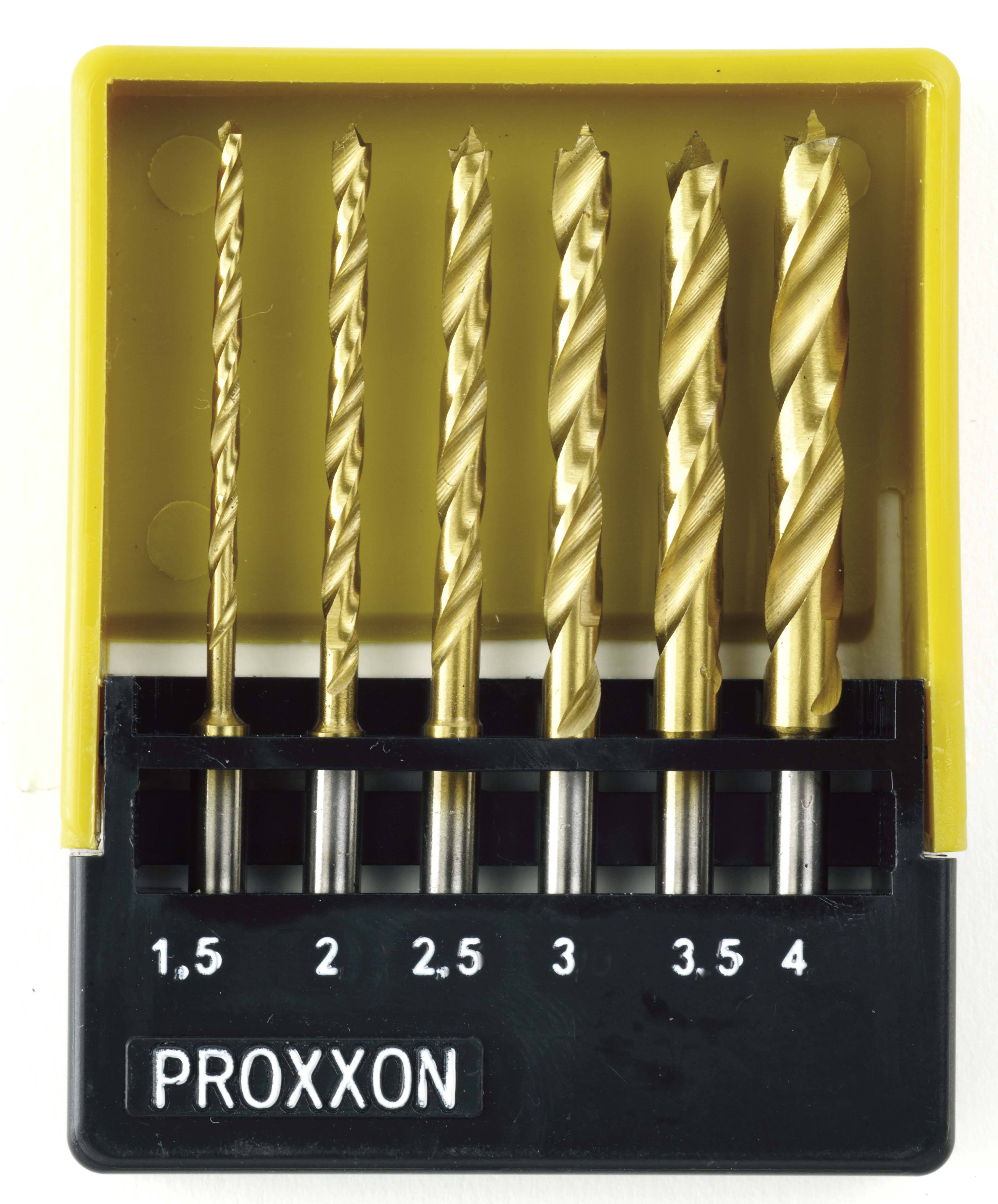 Proxxon HSS Spiralbohrersatz mit Zentrierspitze, 1,5 bis 4 mm (6-teilig)