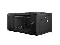 Lanberg WF01-6404-10B, 4U, Wandmontiertes Regal, 60 kg, Schwarz, Stahl, Gehärtetes Glas, Geschlossen