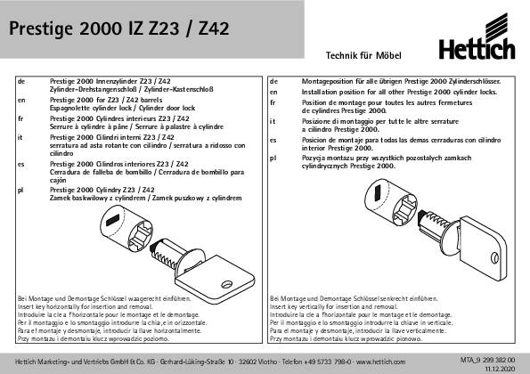 Set Zylinder-Schubstangenschloß Z23 links , vernickelt