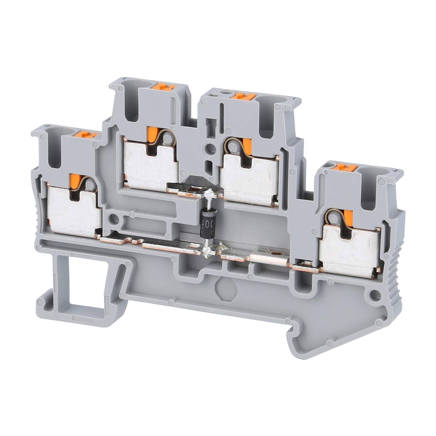 Phoenix Contact Dioden-Doppelstockklemme PTTB 2,5-DIO/U-O mit eingebauter Diode, Push-In-Anschluss Nennspannung 500V -