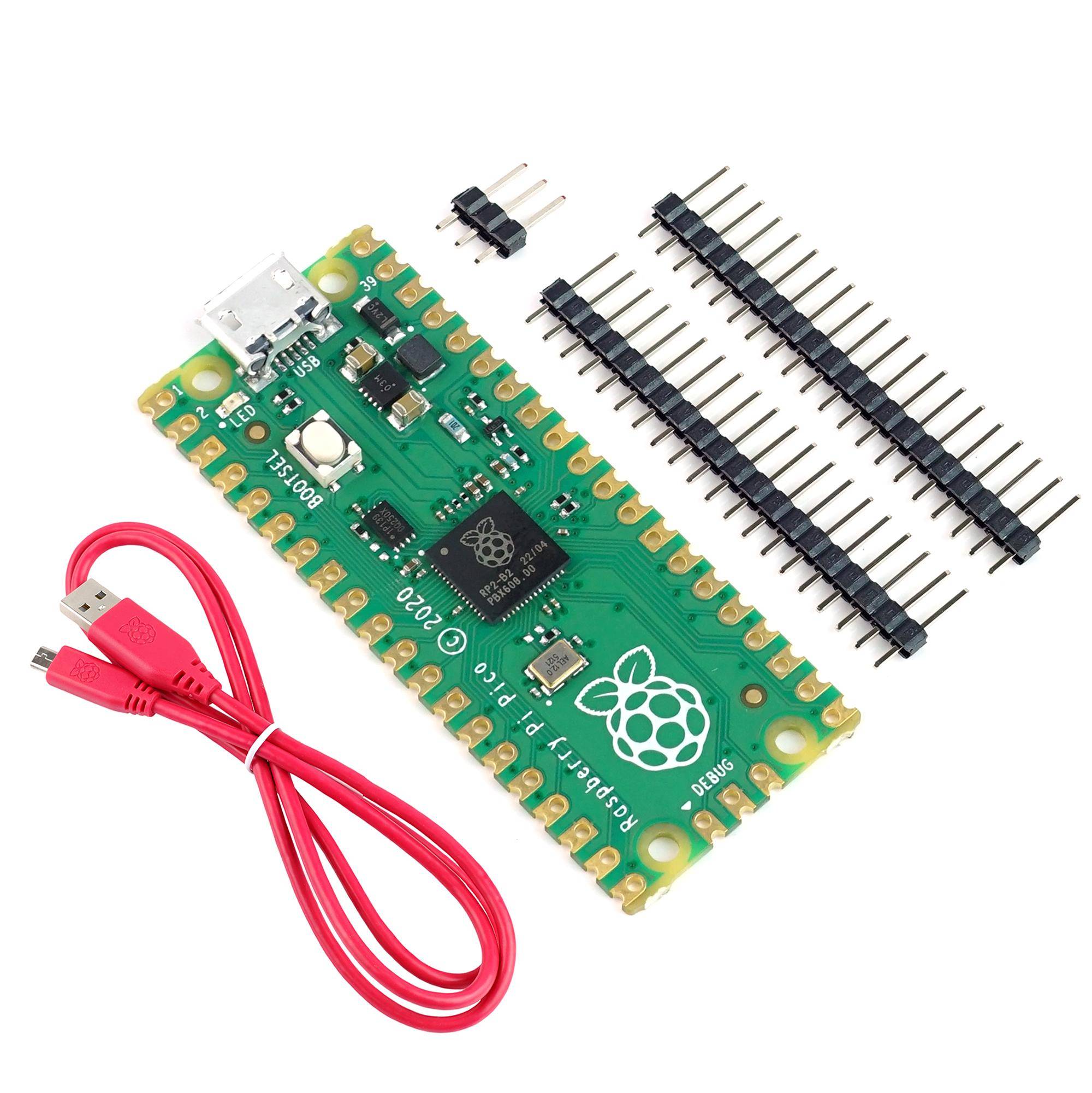 Raspberry Pi Pico Light Starter Kit, bestehend aus Pico, offiziellem Kabel und Stiftleisten