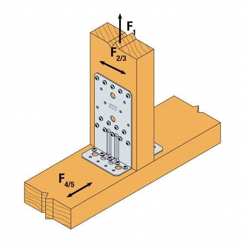 Abbildung einer Holzverbindung mit Metallplattenarmierung, die mit 