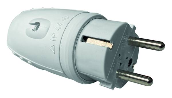 PPSTK19 Gummistecker 16A grau IP44