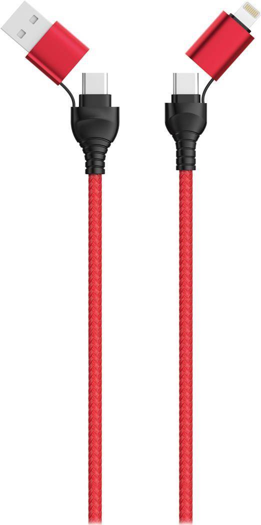 2GO USB Type C Lade-/Datenkabel A Lighn. 120cm rot - Kabel - Digital/Daten - 1,2