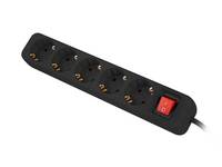 Lanberg PS1-05F-0300-BK, 3 m, 5 AC-Ausgänge, Indoor, Typ F, Type F (CEE 7/4), IP20