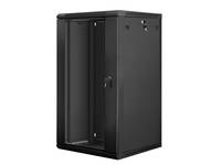 Lanberg WF01-6622-10B, Wandmontiertes Regal, 22U, 60 kg, Sperrschloss, 35 kg, Schwarz