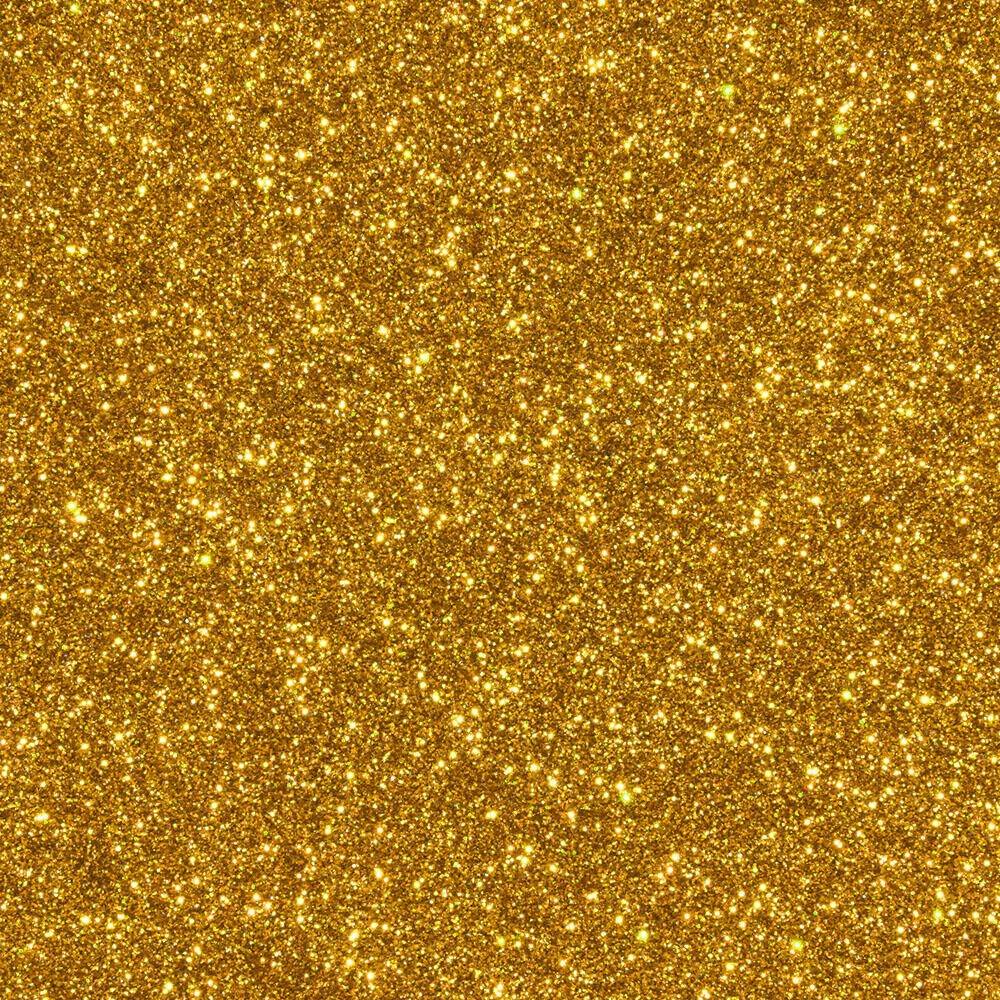 Goldfarbener Glitterstruktur-Hintergrund mit dicht verteilten funkelnden metallischen Pünktchen, die das gesamte Bild ausfüllen.