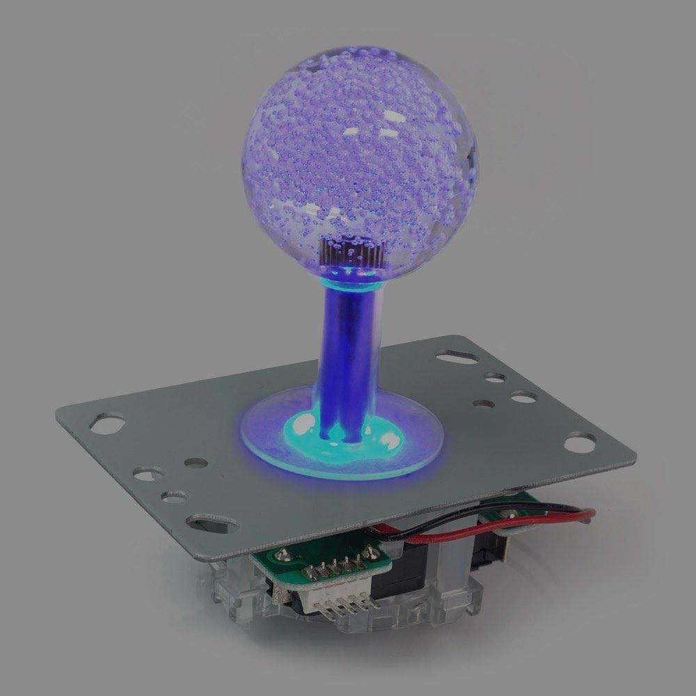 Arcade Joystick, 8-Wege, mit LED Beleuchtung, 74,3mm Höhe, RGB Farbwechsel