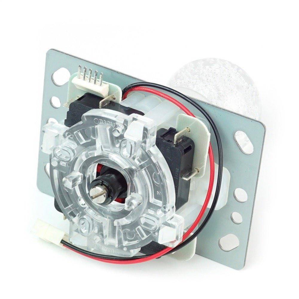 Arcade Joystick, 8-Wege, mit LED Beleuchtung, 74,3mm Höhe, RGB Farbwechsel