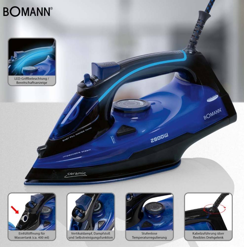 Bomann DA Dampfbügeleisen DB 6038 CB sw/bl