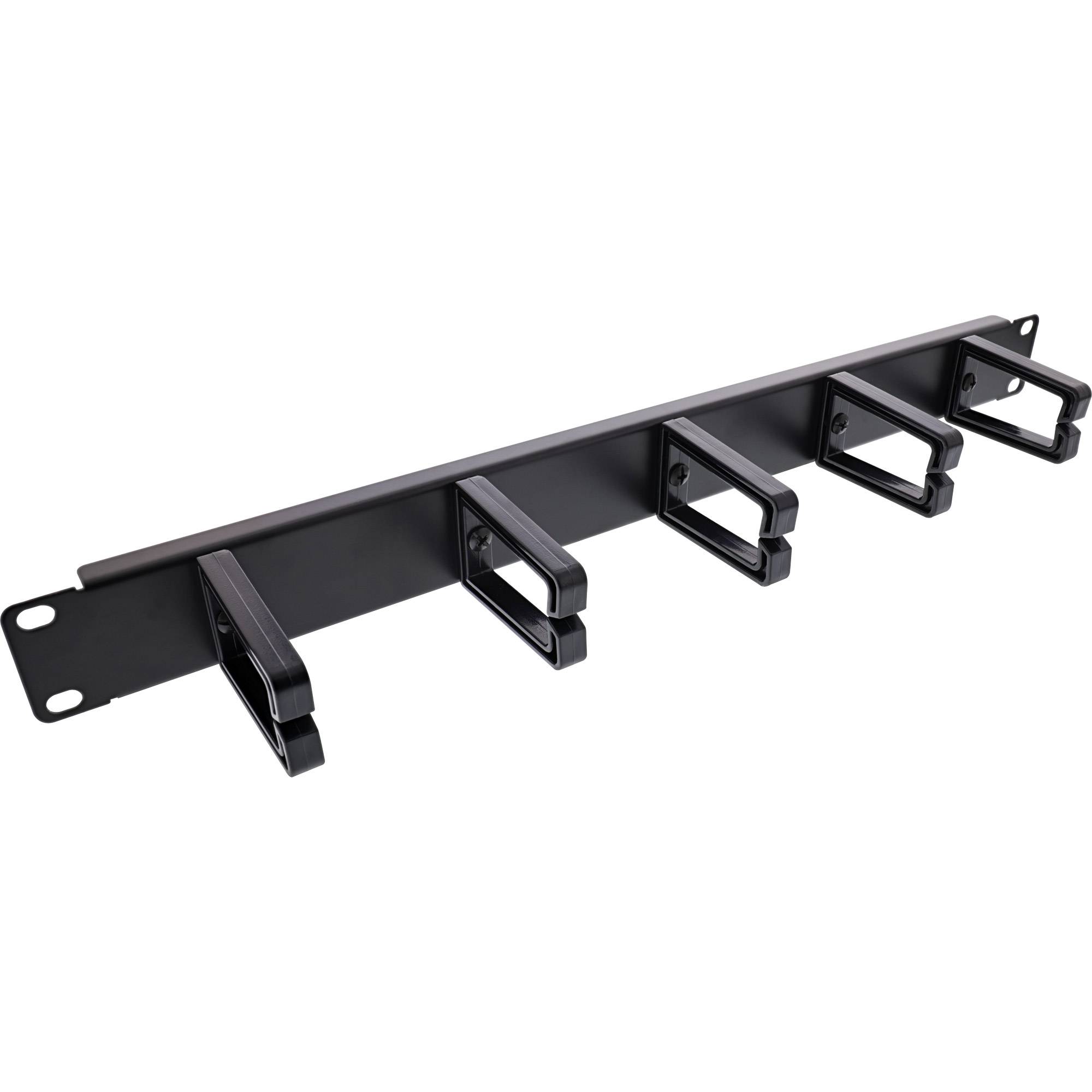 INLINE - 19"" Kabelführungspanel - 5 Kunststoffbügel - RAL 9005 - schwarz