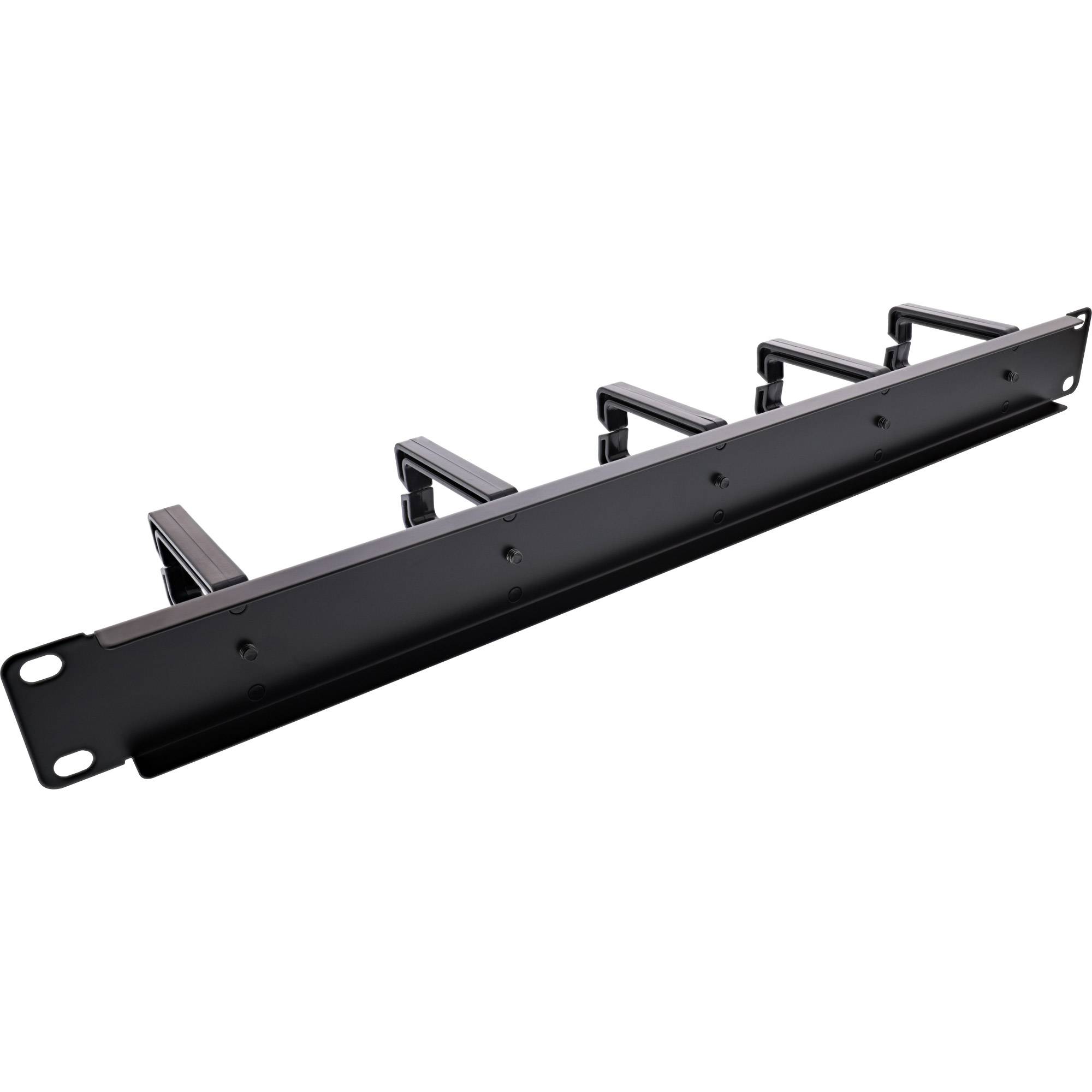 INLINE - 19"" Kabelführungspanel - 5 Kunststoffbügel - RAL 9005 - schwarz