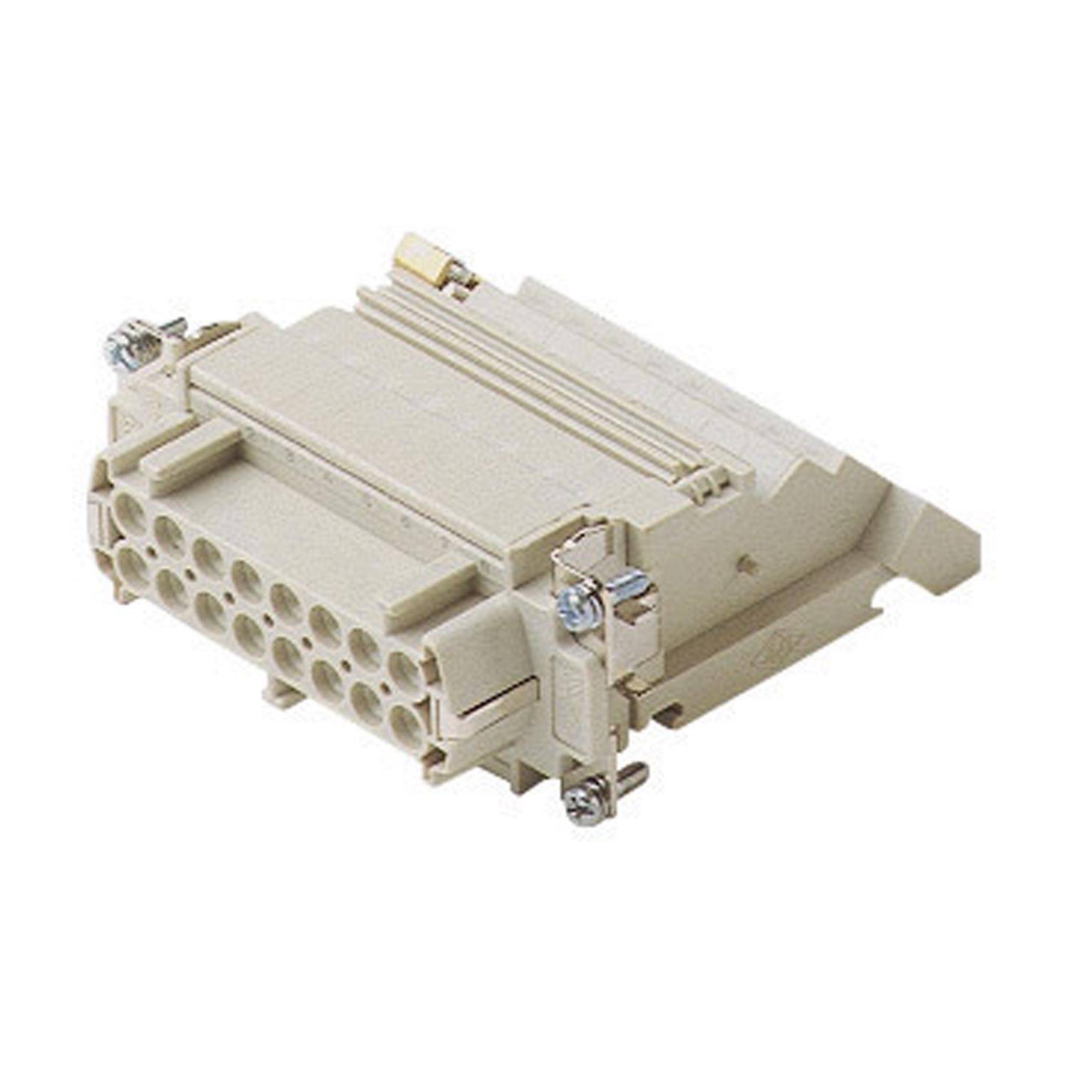 Ein beiger Elektrostecker mit mehreren Pins, der zur Herstellung von sicheren und organisierten Verdrahtungsverbindungen in elektronischen Geräten verwendet wird.