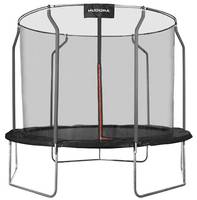 HUDORA 300V, Trampolin über der Erde, Rund, 120 kg, Sicherheitsnetz, Montage erforderlich, Schwarz, Rot