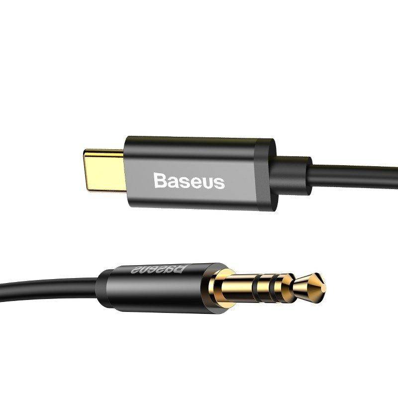 Baseus Yiven Audio Kabel, C Stecker - 3,5mm Stereo Klinkenstecker, schwarz, 1,20m
