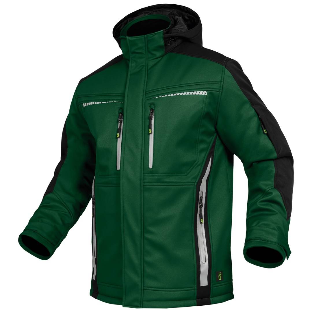 Leibwächter Winter-Softshelljacke Flex-Line Gr. L grün/schwarz