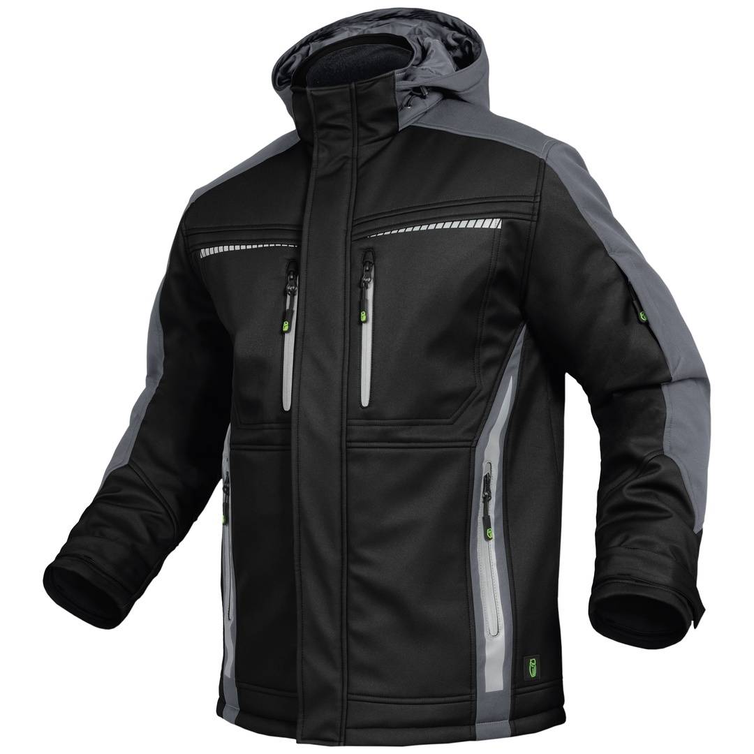 Leibwächter Winter-Softshelljacke Flex-Line Gr. L schwarz/grau