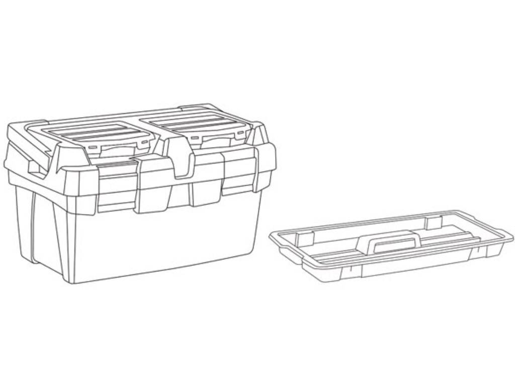 Tayg - Werkzeugkasten mit Schublade und 2 Aufbewahrungsboxen - 600 x 305 x 295 mm - 53,9 ls