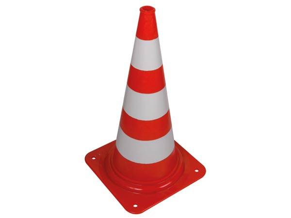 Perel Leitkegel zum Markieren, Absichern oder Absperren von Gefahrenzonen, Baustellen, Bereichen und Wegen, Rot/Weiß, 75 cm