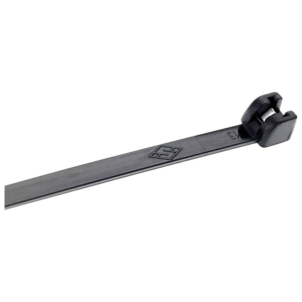 WETEC Kabelbinder Stahlnasenverschluss, 4,5 x 360 mm, schwarz, 100 St.