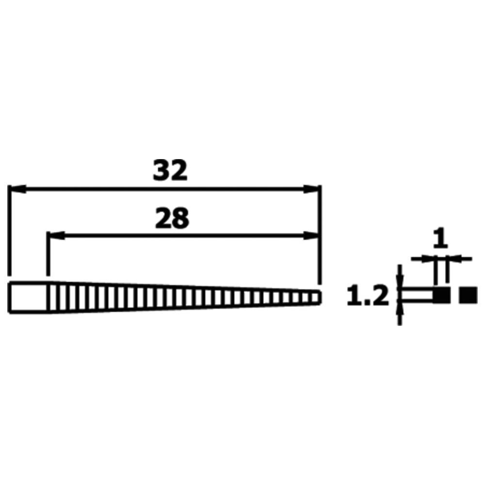 WETEC ECO Mini-Flachzange, lang, Greifflächen glatt, 1,2 mm, ESD-Griffe