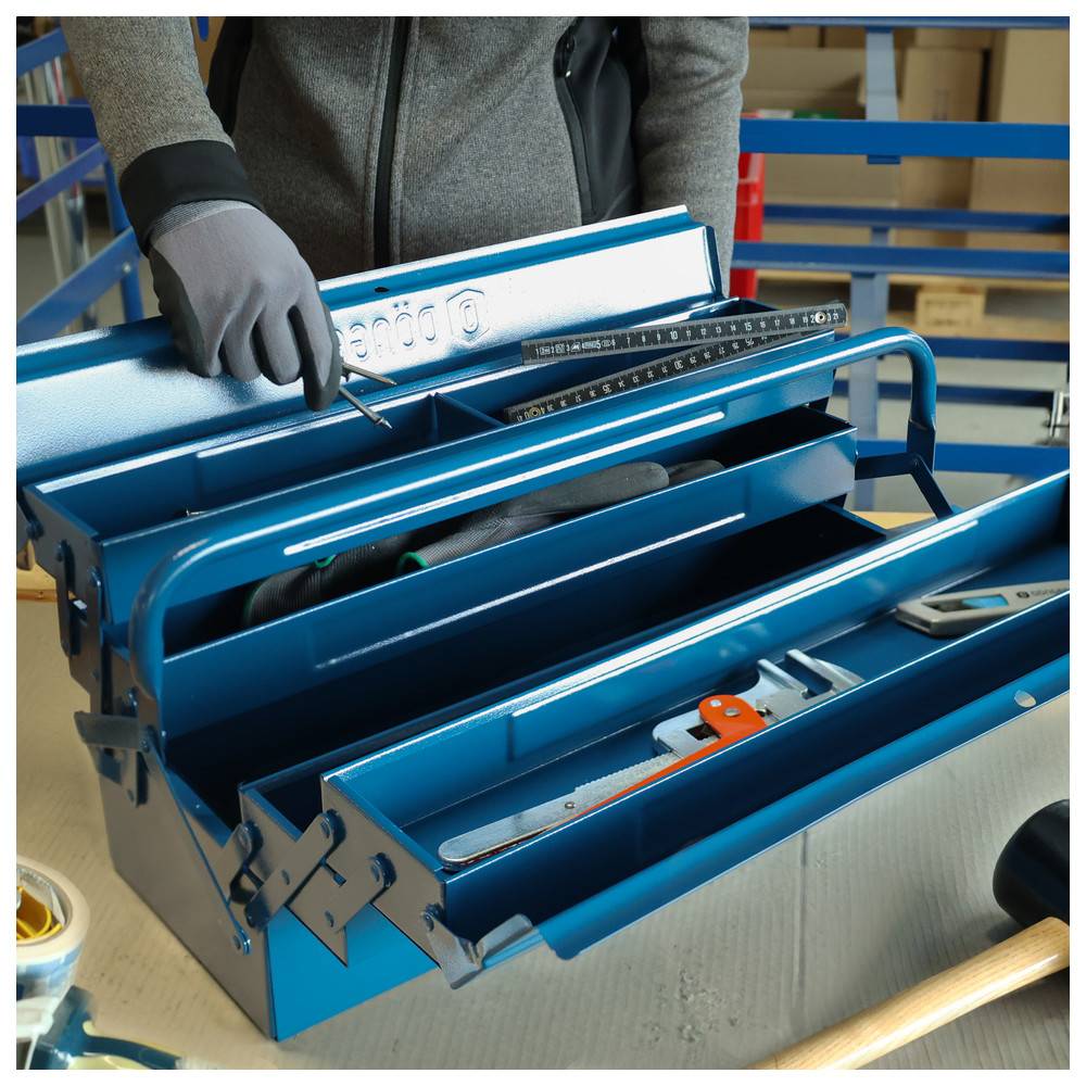 Dönges Werkzeugkoffer aus Stahlblech, 530 x 200 x 200 mm