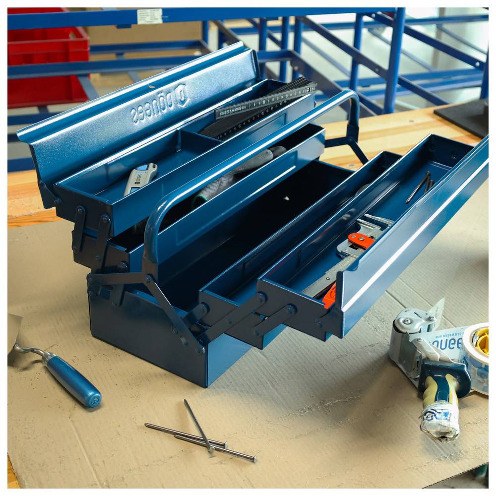 Dönges Werkzeugkoffer aus Stahlblech, 530 x 200 x 200 mm