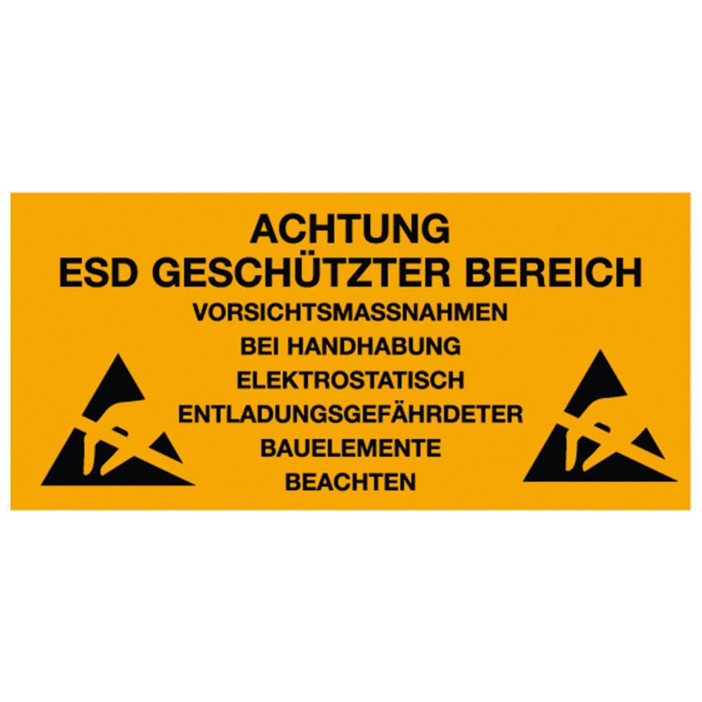 Warmbier ESD Aufkleber, ESD, deutsch, 150 x 300 mm