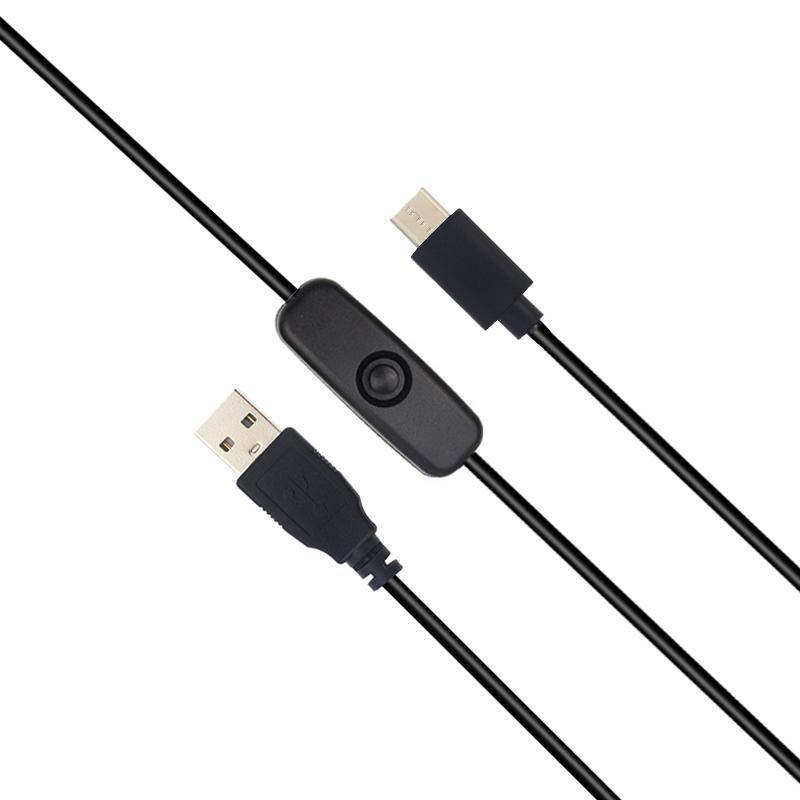 USB DC-Kabel mit Schalter A Stecker - USB Typ C Stecker 1,0m schwarz