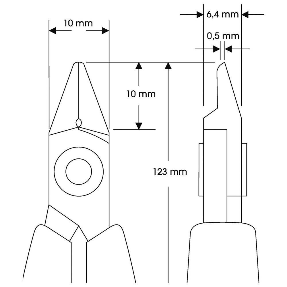 WETEC PRO Seitenschneider, spitzer abgeflachter Kopf, ohne Wate