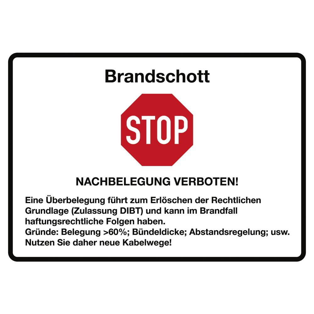 Dönges Folienaufkleber, Aufschrift "Brandschott"-"STOP-Nachbelegung verboten"