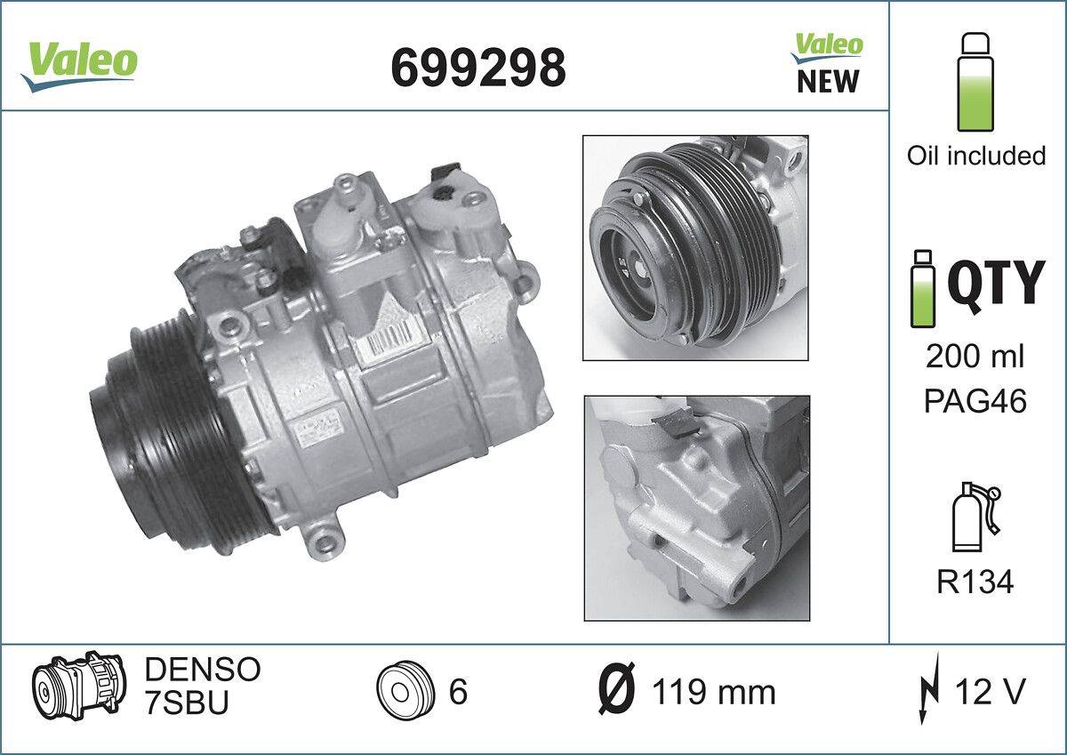 Valeo 699298 Kompressor, Klimaanlage