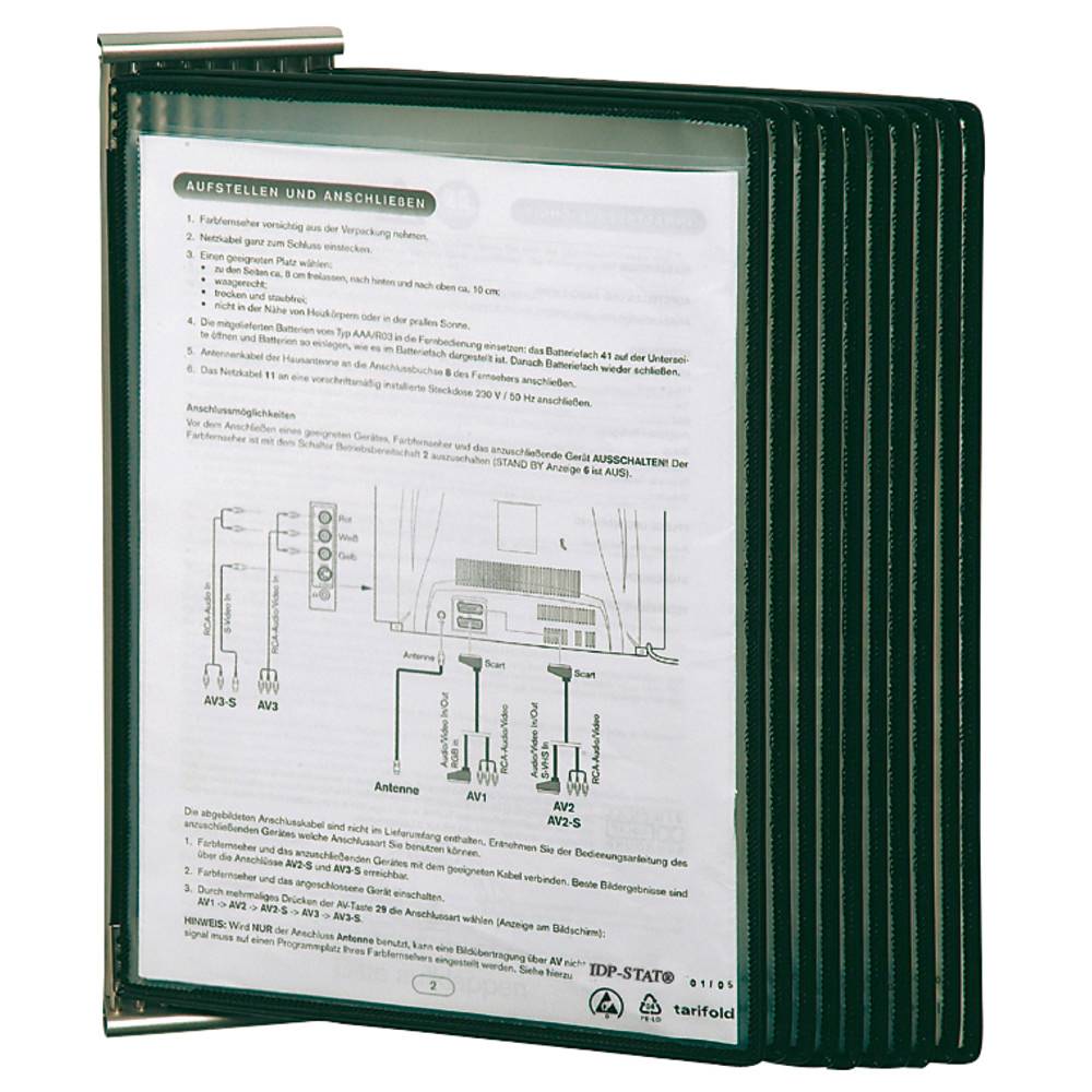Warmbier Wandhalter Tarifold IDP-STAT, mit 10 Schwenkhaltern, ESD