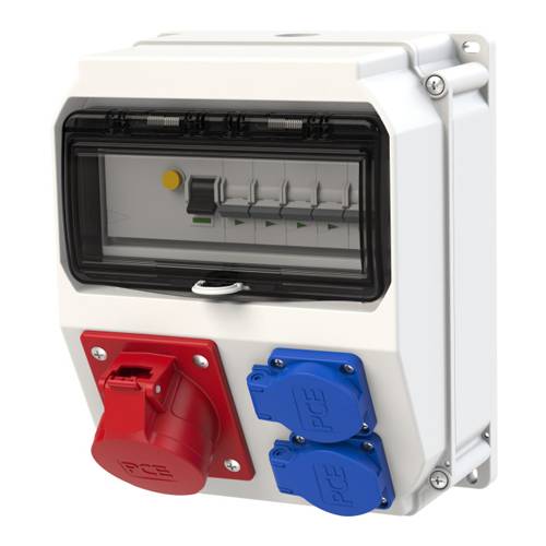 PC ELECTRIC 9018112 - Wandverteiler "LOFER7 BV" (1x CEE-Steckdose 400V/16A/5p | 2x SK-Steckdose 250V/16A/IP54)