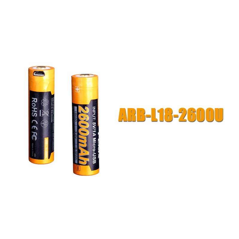 Fenix ARB-L18-2600U 18650 LiIon Akku USB-Aufladbar geschützt 2600mAh