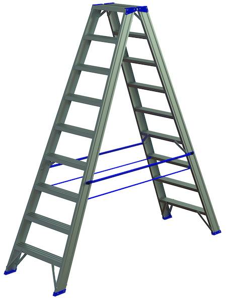 PASSL29 Alu-Stufenstehleiter 2 x 9