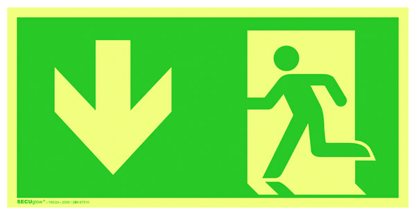 PRZKPU Rettungszeichen unten Kunststoff